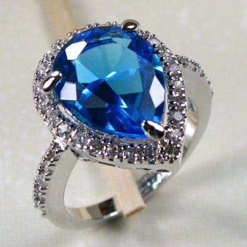 BLUE TOPAZ 925 STERLING SILVER RING SZ#6