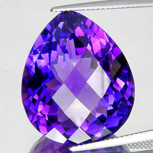 **R3 000.00**27.25CT STUNNING PEAR CHECKER CUT PURPLE AMETHYST