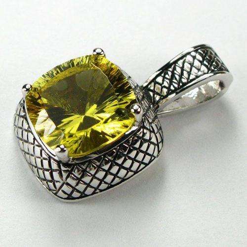 CITRINE CONCAVE CUT 925 STERLING SILVER PENDANT