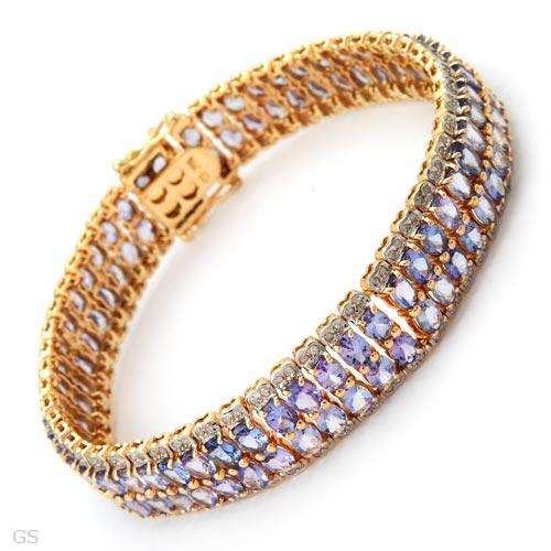**R140 000.00***Bracelet With 15.60ctw Precious Stones - Genuine Diamonds and Tanzanites Made in 14K
