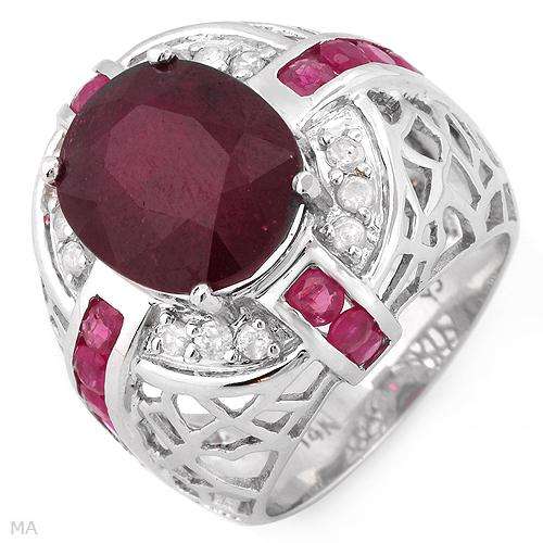 **R32 000.00**Wonderful Ring With 9.62ctw Precious Stones - Genuine Diamonds,Rubies White gold
