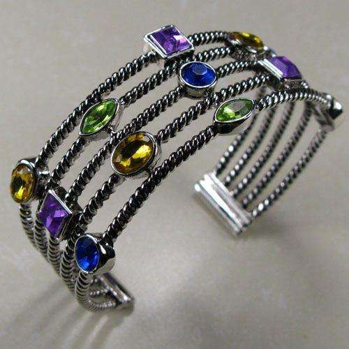AMETHYST PERIDOT CITRINE 925 SILVER GEMS BRACELET