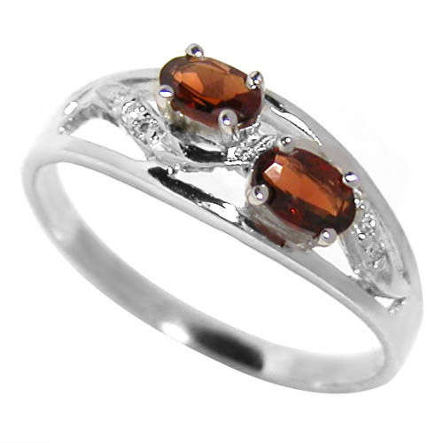 0.80CT GENUINE NATURAL GARNET 9K W GOLD RING