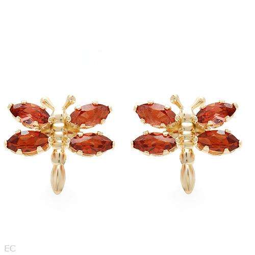 **R900.00**Stylish Brand New Earrings With 0.55ctw Genuine Garnets Crafted in Yellow Gold Length 9mm