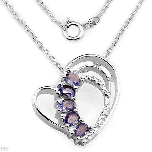 **R1600.00**Fine Necklace with 1.00 CTW Genuine Tanzanites Made of 925 Sterling silver