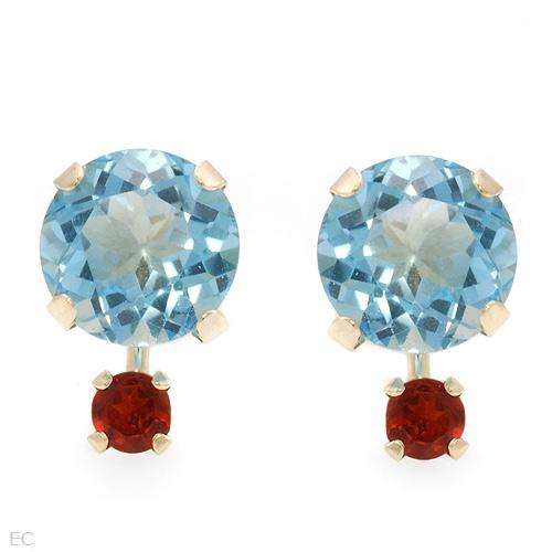 **R600.00**Wonderful Brand New Earrings With 1.40ctw Precious Stones - Genuine Garnets and Topazes B