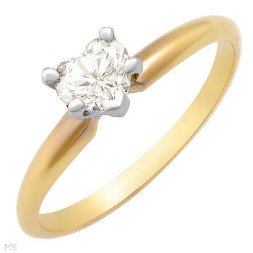 **R30 000.00**HEART Solitaire Ring With 0.50ctw Genuine Heart Cut Clean Diamond in14K Two tone Gold