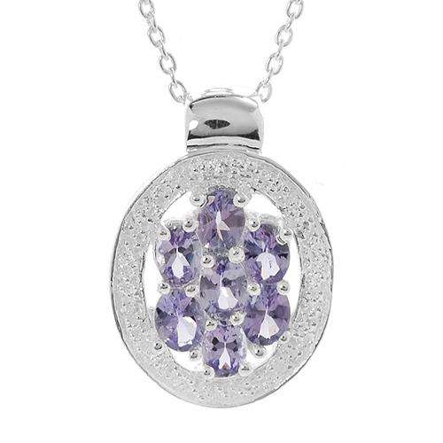 **R2400**Stylish Brand New Necklace With 1.20ctw Genuine Tanzanites in 925 Sterling silver Length 18
