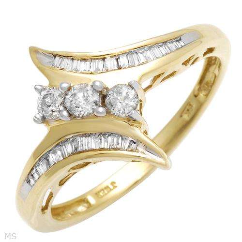 **R10 000.00**Charming Three-stone Plus Ring With Genuine Diamonds Made in Two tone Gold