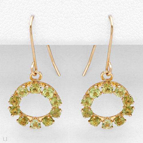 **R700.00**TOPAZ/GARNET/PERIDOT/AMETHYST Circle Earrings With 0.80ctw in Gold