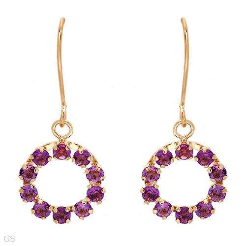 **R700.00**Fashionable Brand New Circle Earrings With Genuine Amethysts Crafted in Yellow Gold