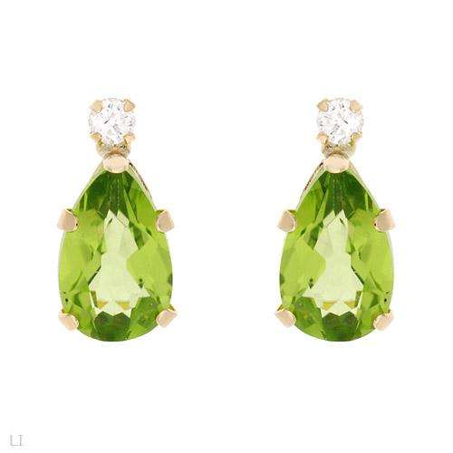 **R700.00**Wonderful Brand New Stud Earrings With 1.80ctw Peridots and Cubic zirconia in Gold