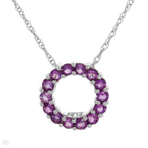 **R1 500**Majestic Brand New Circle Necklace With 0.50ctw Genuine Amethysts Made in White Gold Lengt