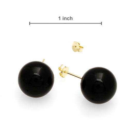 **R350.00**Fashionable Brand New Stud Earrings With Genuine Onyxes Made in Yellow Gold