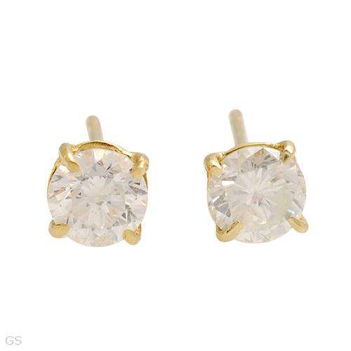 **R5 500.00**0.40ctw Brand New Stud Earrings With Genuine Diamonds in Yellow Gold