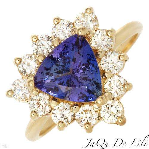 **R85 000.00**JAQU DE LILI Made in Usa Exquisite New Gold Ring With 2.55ctw Tanzanites and diamonds