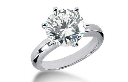 **R30000***1/2 Carat Round Diamond Solitaire Ring in 14K White Gold. 0.50ctw GH/SI