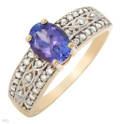 **R37000**IGL USA CERTIFIED***New Ring With 1.20ctw Precious Stones - Genuine Diamonds and Tanzanite