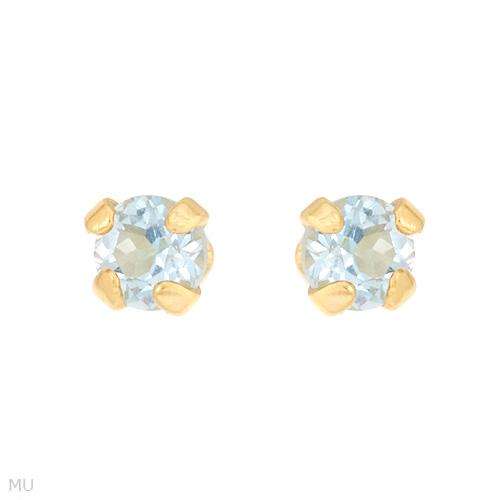 Stud Earrings With Genuine Topazes Beautifully Crafted in 14K/925 Gold plated Silver