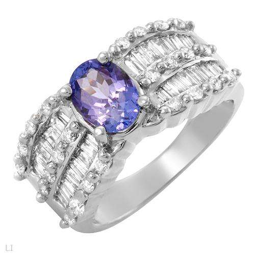 **R37000***Exquisite Brand New Ring With 2.21ctw Genuine Clean Diamonds and Tanzanite in 14K Gold