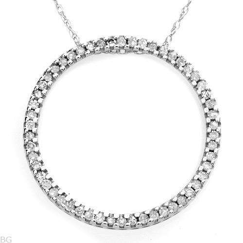 **R9000**Irresistible New Circle Necklace With Genuine Diamonds White Gold Length 18in