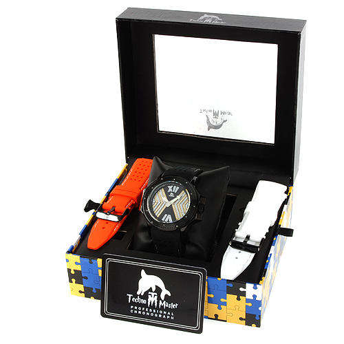 **R4000**TECHNO MASTER Brand New Gentlemens Watch With Genuine Diamonds with interchangeable Straps