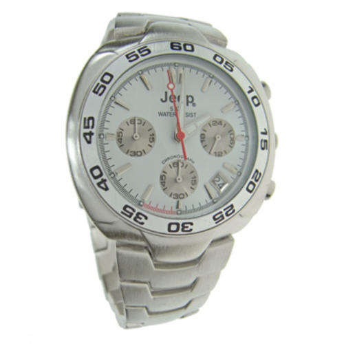 JEEP 03503RC White Round Face Chronograph