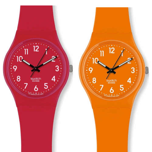 Swatch Unisex Watch Colour Code Collection Fresh Papaya G0105 or Cherry-Berry GR154 ONE ONLY