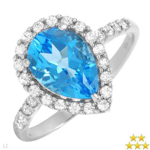 **R10 000** Ring With 2.75ctw Genuine Topazes Well Made in 14K White Gold- Size 7