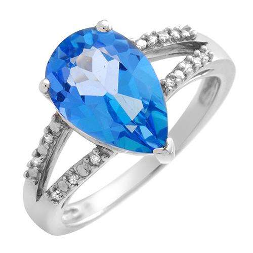 **R7 000**Brand New Ring With 3.78ctw Precious Stones - Genuine Diamonds and Topaz Made of White Gol