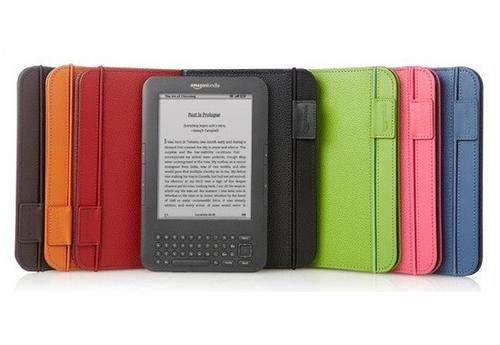Kindle 3 and Leather Cover Wireless Reading Device WIFI Works Globally 6" Display