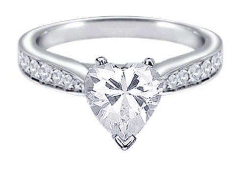 **R69000**0.73 ct Heart Shape Diamond Ring H-I/SI1 14K
