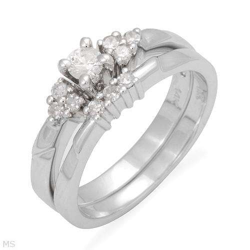 **R36 000.00**Wedding Set Ring With Genuine Diamonds Beautifully Designed in 14K White Gold Size 7