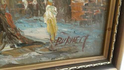 Vintage Oil on Canvas by Caroline Burnett