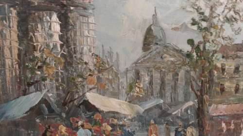 Vintage Oil on Canvas by Caroline Burnett