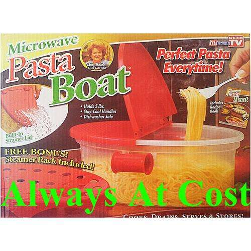 Microwave Pasta Boat.Free Bonus Steamer Rack Included !!