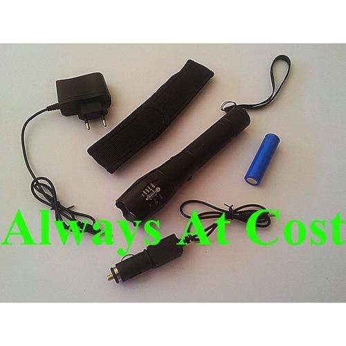 1800 W T6 3 Watt Cree Extremely Powerful Zoom Torch/Flashlight With Holster.Rechargeble.