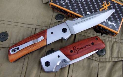 Browning DA50  Hunting Pocket Knife 57HRC Blade Wood Handle - LAST 3 AVAILABLE!!