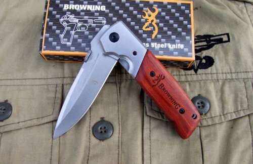 Browning DA50  Hunting Pocket Knife 57HRC Blade Wood Handle - LAST 3 AVAILABLE!!