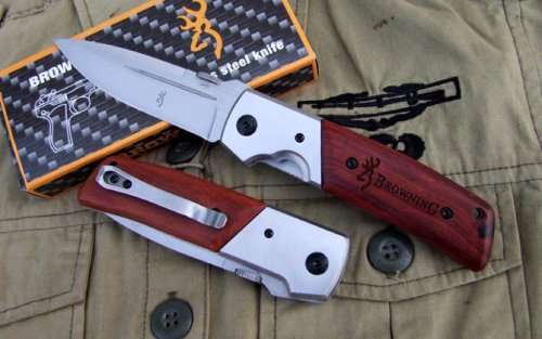 Browning DA50  Hunting Pocket Knife 57HRC Blade Wood Handle - LAST 3 AVAILABLE!!