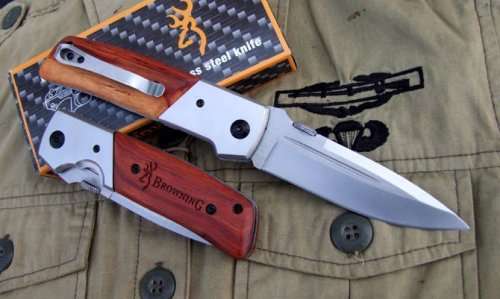 Browning DA50  Hunting Pocket Knife 57HRC Blade Wood Handle - LAST 3 AVAILABLE!!