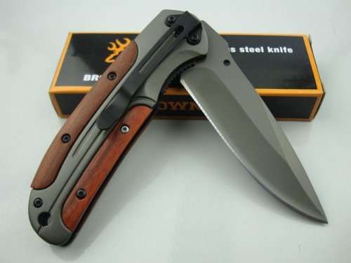 Browning DA43 Folding Knife 3Cr13 Blade Rosewood Handle Titanium Tactical Knife  -3 AVAILABLE!!