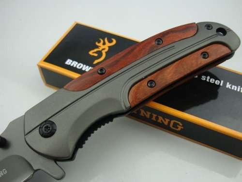 Browning DA43 Folding Knife 3Cr13 Blade Rosewood Handle Titanium Tactical Knife  -3 AVAILABLE!!