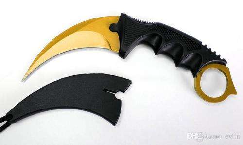 GOLD Counter Strike Titanium Karambit Knife fox Claws necklace knife - 5 AVAILABLE!!