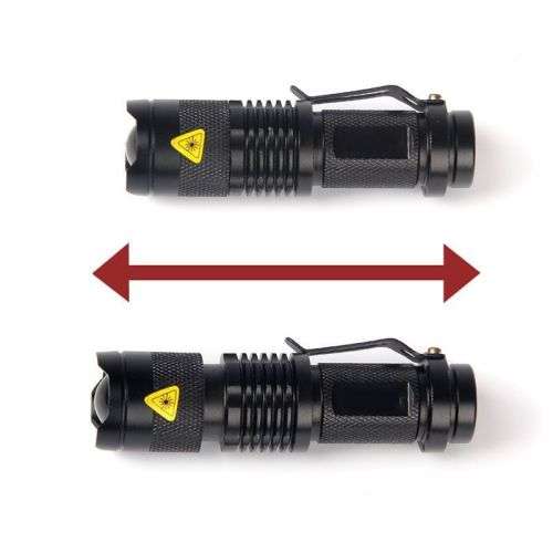 CREE Mini LED Flashlight Rechargeable Adjustable Focus Zoom Light   -  3 Available!!