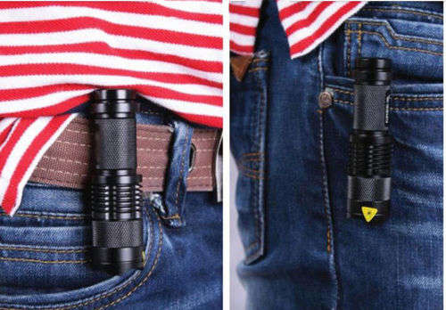 CREE Mini LED Flashlight Rechargeable Adjustable Focus Zoom Light   -  3 Available!!