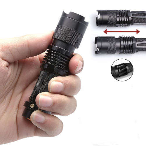 CREE Mini LED Flashlight Rechargeable Adjustable Focus Zoom Light   -  3 Available!!