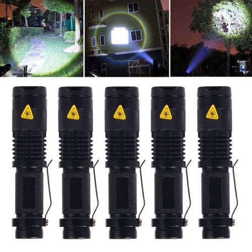 CREE Mini LED Flashlight Rechargeable Adjustable Focus Zoom Light   -  3 Available!!