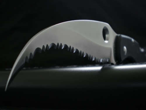 C12GS Folding Knife, 4-1/8" Serrated Blade, Black G10 - 3 Available!!