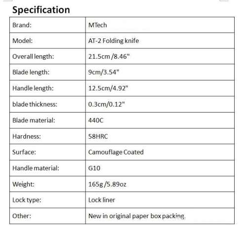 MTech USA AT-2 Knife - 2 Available!!